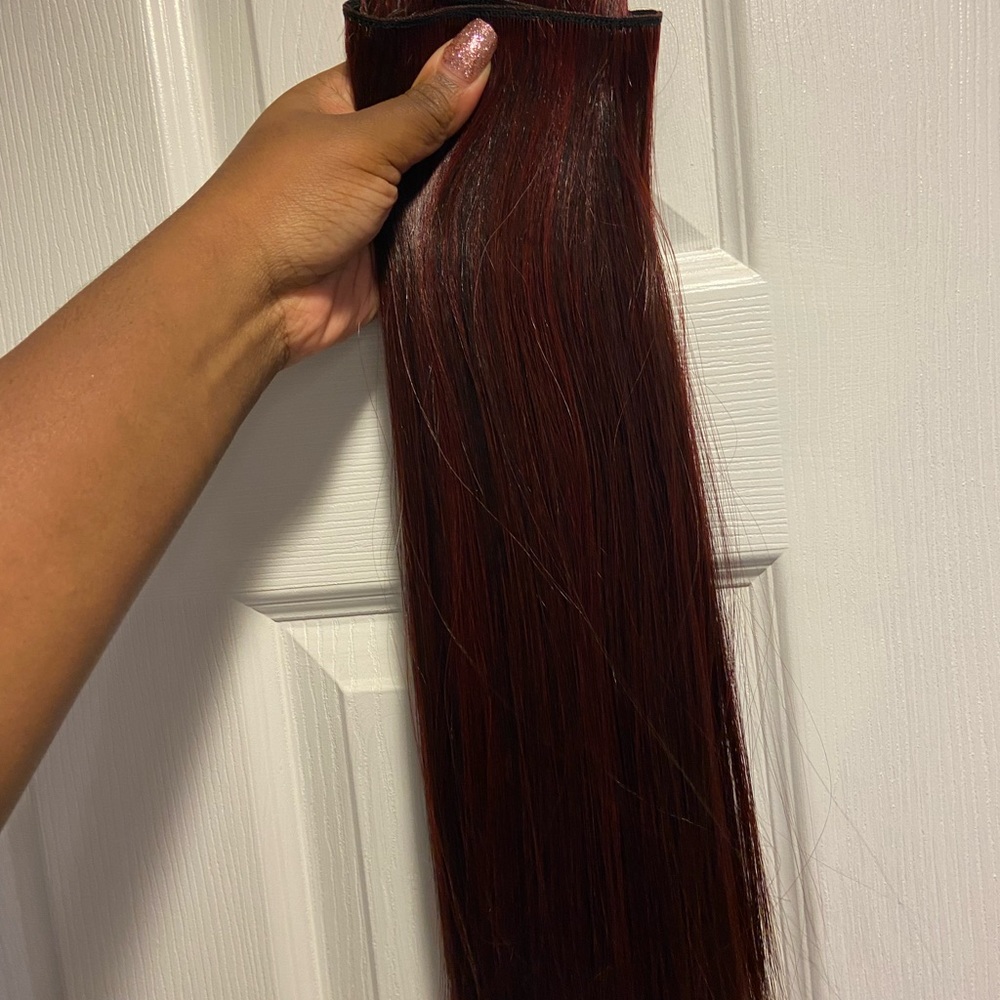 Dark red highlights ONE PACK human hair